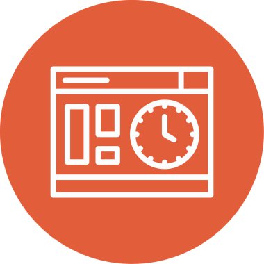 Bir saat simgesinin vektör illüstrasyonu