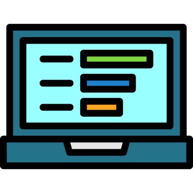 Dizüstü bilgisayar simgesi vektör çizimi