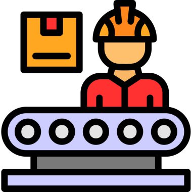 İşçi. Web simgesi basit illüstrasyon