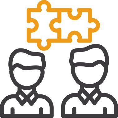 iş birliği takım çalışması simgesi ana hat biçiminde