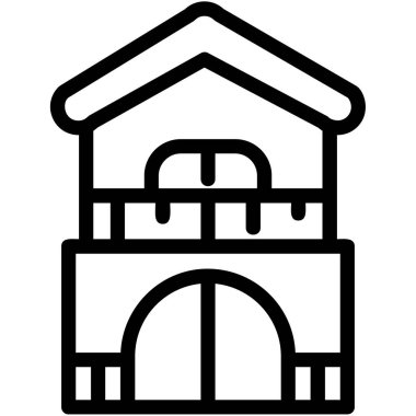 Bina. Web simgesi basit illüstrasyon