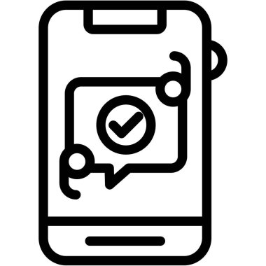 Bir telefon simgesi vektör çizelgesi çizili akıllı telefon