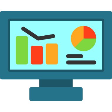 analitik grafik ikon vektör illüstrasyonu