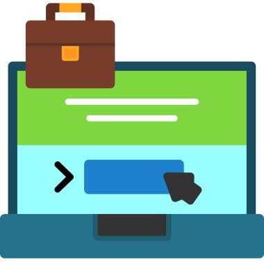 bilgisayar dizüstü bilgisayarı simgesi, basit vektör illüstrasyonu