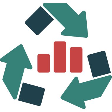 Bar grafiği çizelgesi vektör simgesi. biçim düz bicolor ve yuvarlak sembol, gri ve cyan renkler, yuvarlak açılar, beyaz arkaplan.