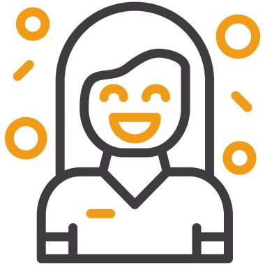 Kadın. Web simgesi basit illüstrasyon