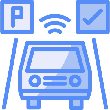 Otomobil bileti park simgesi doldurulmuş taslak biçiminde