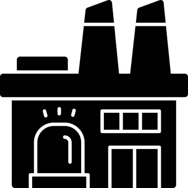 Fabrika simge siyah stil beyaz arka plan üzerinde izole içinde. Fabrika sembol stok vektör çizim.