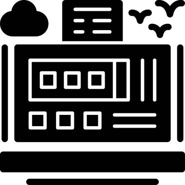 Bilgisayar bulut sunucu simgesi ana hat biçiminde