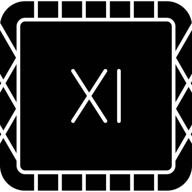 Roma Rakamları XI Kabartma Simgesi, Vektör İllüstrasyonu