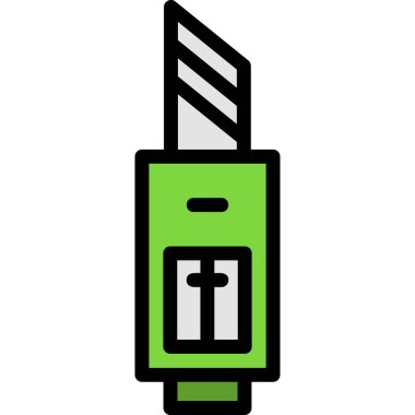 Elektrik kablo simgesi renk ana hatları vektörü