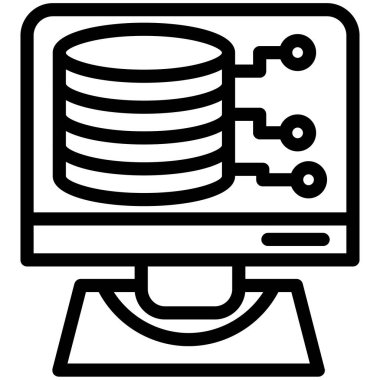 veritabanı. Web simgesi basit illüstrasyon