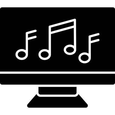 dizüstü bilgisayar müzik simgesi, özet biçimi