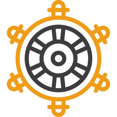 Tekerlek direksiyon simgesi taslak biçiminde