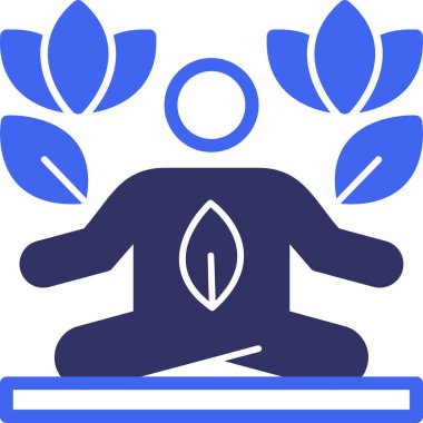 Lotus yoga ikonu vektör illüstrasyonu