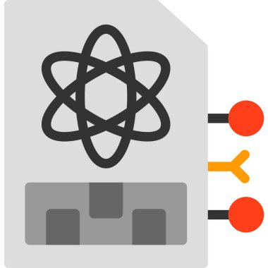 Quantum Bellek Düz Simgesi, Vektör İllüstrasyonu