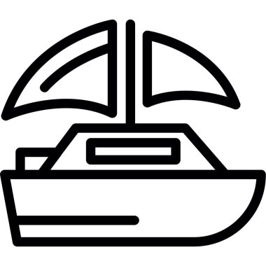 Tekne. Web simgesi basit illüstrasyon