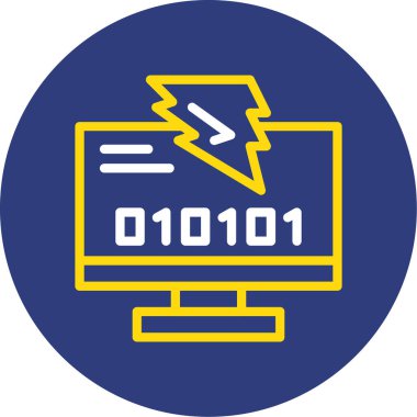 ikili kodlu dizüstü bilgisayar ve ekran simgesi, vektör illüstrasyonu