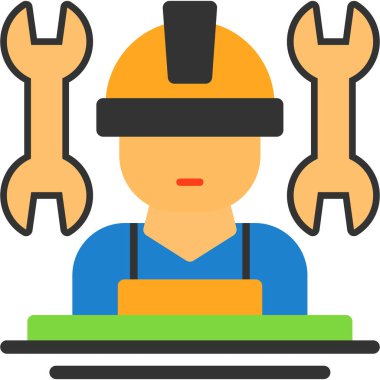 İnşaat mühendisi simgesi - taslak biçimi