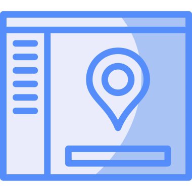 Harita gezinme konumu simgesi doldurulmuş dış hat biçimi