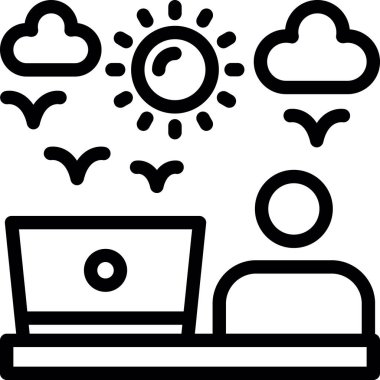 Ana hatlar biçiminde bulut hesaplama ağı simgesi