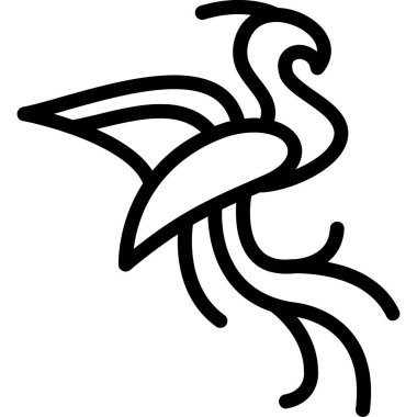 Ana hatlarıyla kuğu kuş ikonu