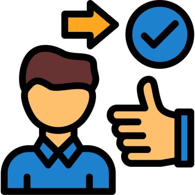 Müşteri hizmeti simgesi, basit vektör illüstrasyonu