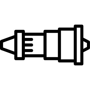 Jet motoru Satır Simgesi, Vektör İllüstrasyonu