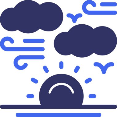 Hava yönetimi kategorisinde bulut hava tahmini simgesi