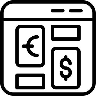 Para için. Web simgesi basit illüstrasyon