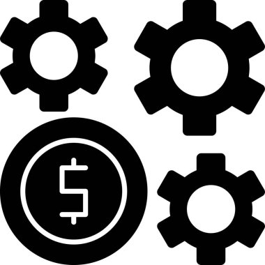 Vites seçenekleri vektör simgesi. biçim düz sembol, siyah renk, yuvarlak açılar, beyaz arkaplan