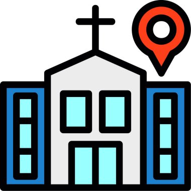 Kiliseye. Web simgesi basit tasarım