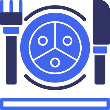 Restoran yemeği ikonu ana hatlarıyla