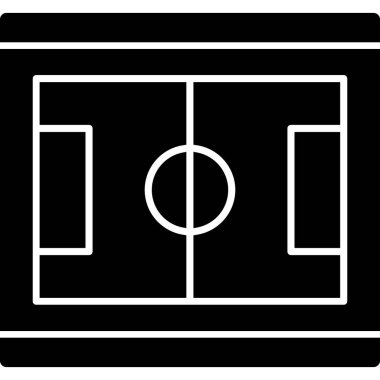 futbol alanı simgesi, vektör illüstrasyonu