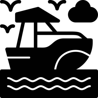 Balıkçı teknesi. Basit illüstrasyon