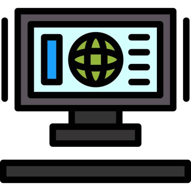 İnternet web simgesi, basit illüstrasyon, izole edilmiş vektör