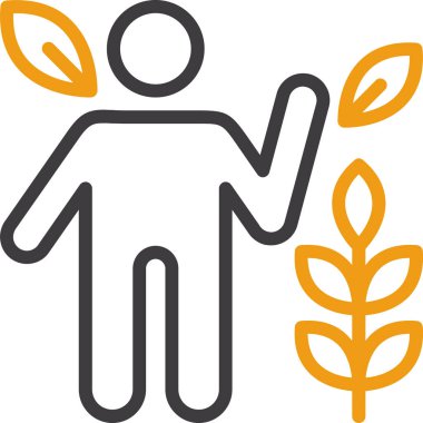 ziraat çiftçisi ikonu ana hatlarıyla