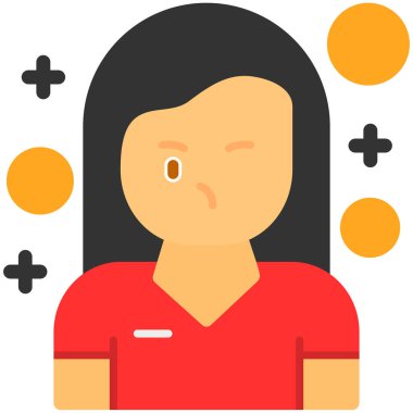 kadın yüzü simgesi, düz tasarım.