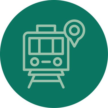 benzersiz tren vektör çizgisi simgesi