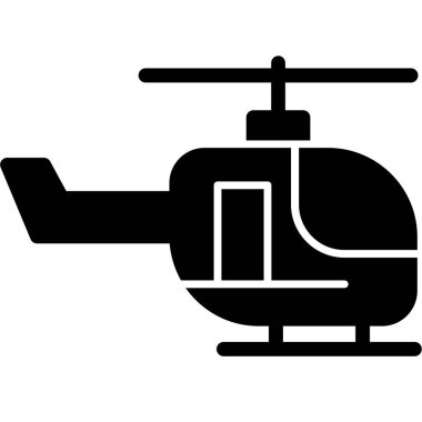 Helicopter Glyph Simgesi, Vektör İllüstrasyonu