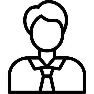 Yönetici simgesi ana hatları vektörü. İş çalışanı. iş ekibi