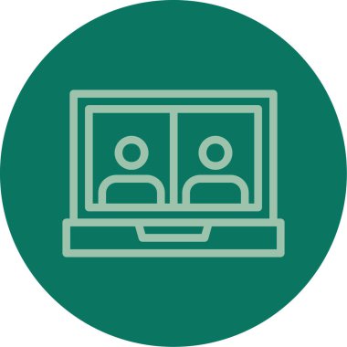 Benzersiz Robot Vektör Satırı Simgesi