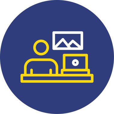 Dizüstü bilgisayar simgesi vektör çizimi