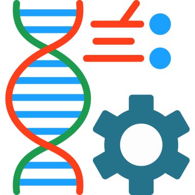 Genetik mühendisliği web simgesi, basit vektör çizimi
