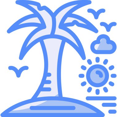 plaj ağacı simgesi taslak biçiminde