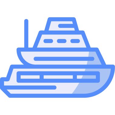 Gemi ikonu. Web için gemi vektör simgelerinin özet çizimi