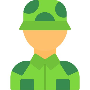 asker simgesi çizimi beyaz arkaplanda izole edildi.