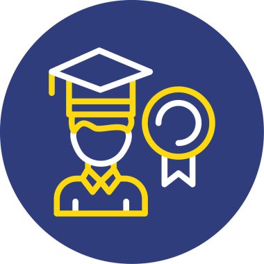 mezuniyet simgesi vektör illüstrasyonu