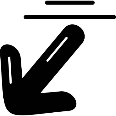 ok sol el simgesi ana hat biçiminde