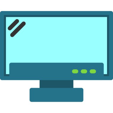 masaüstü bilgisayar simgesi. Web için dizüstü bilgisayar vektör simgesinin düz çizimi